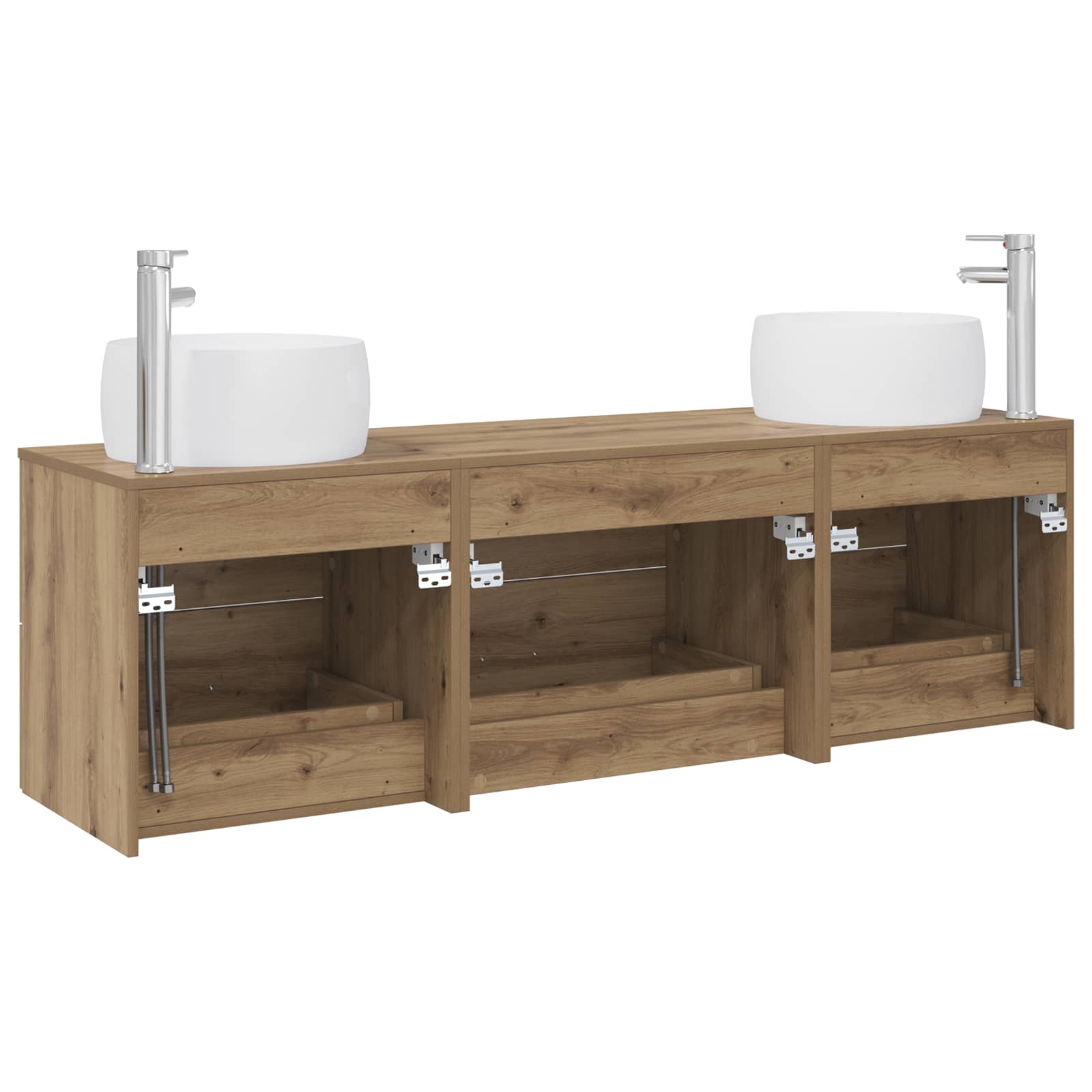 Ensemble de mobilier de salle de bain 3 pc Chêne artisanal