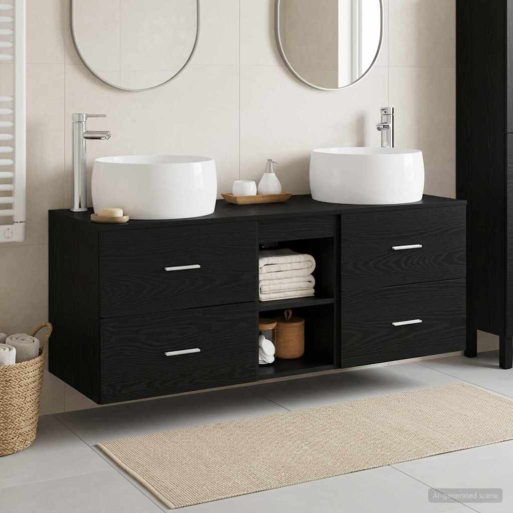 Ensemble de mobilier de salle de bain 3 pc Noir