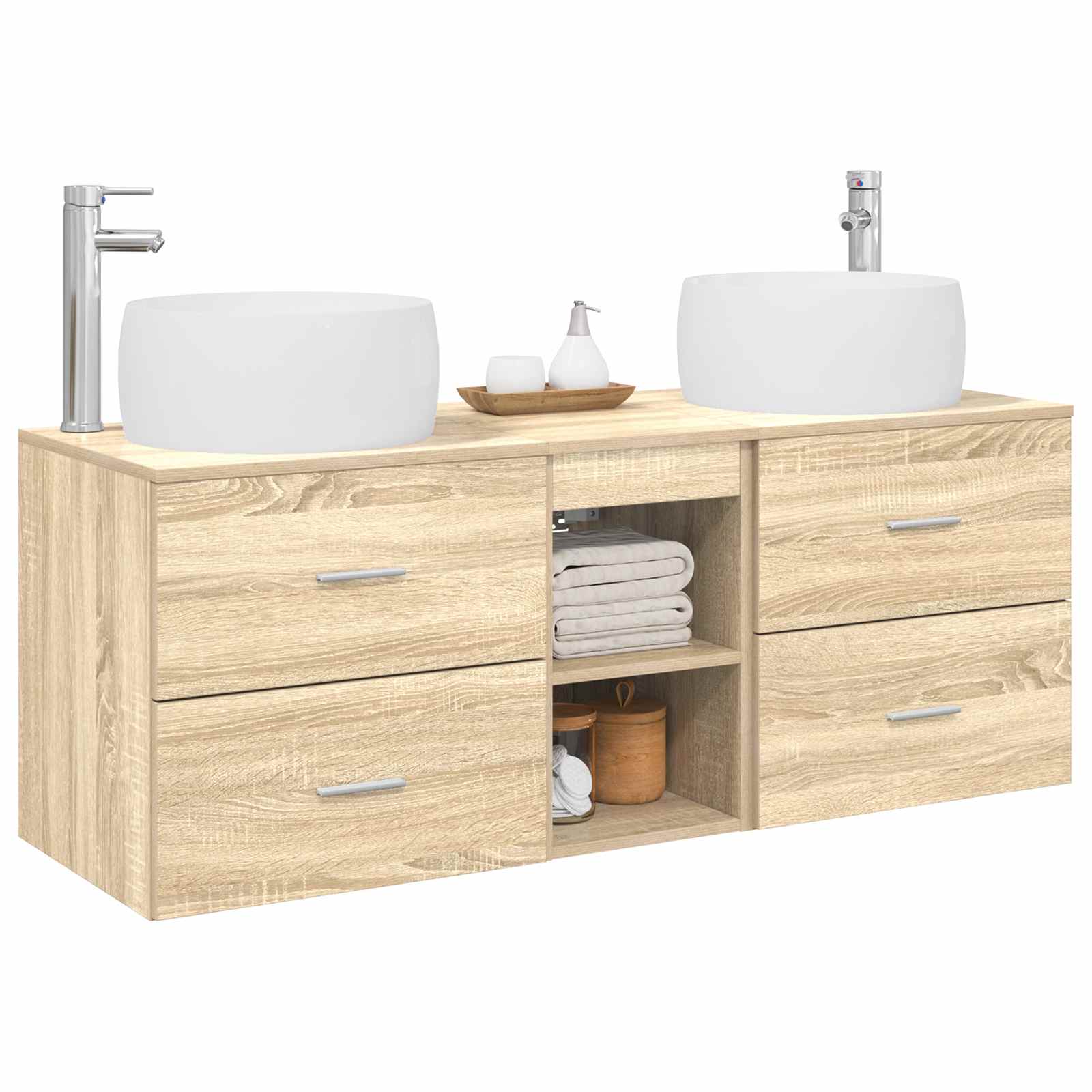 Ensemble de mobilier de salle de bain 3 pc Chêne Sonoma