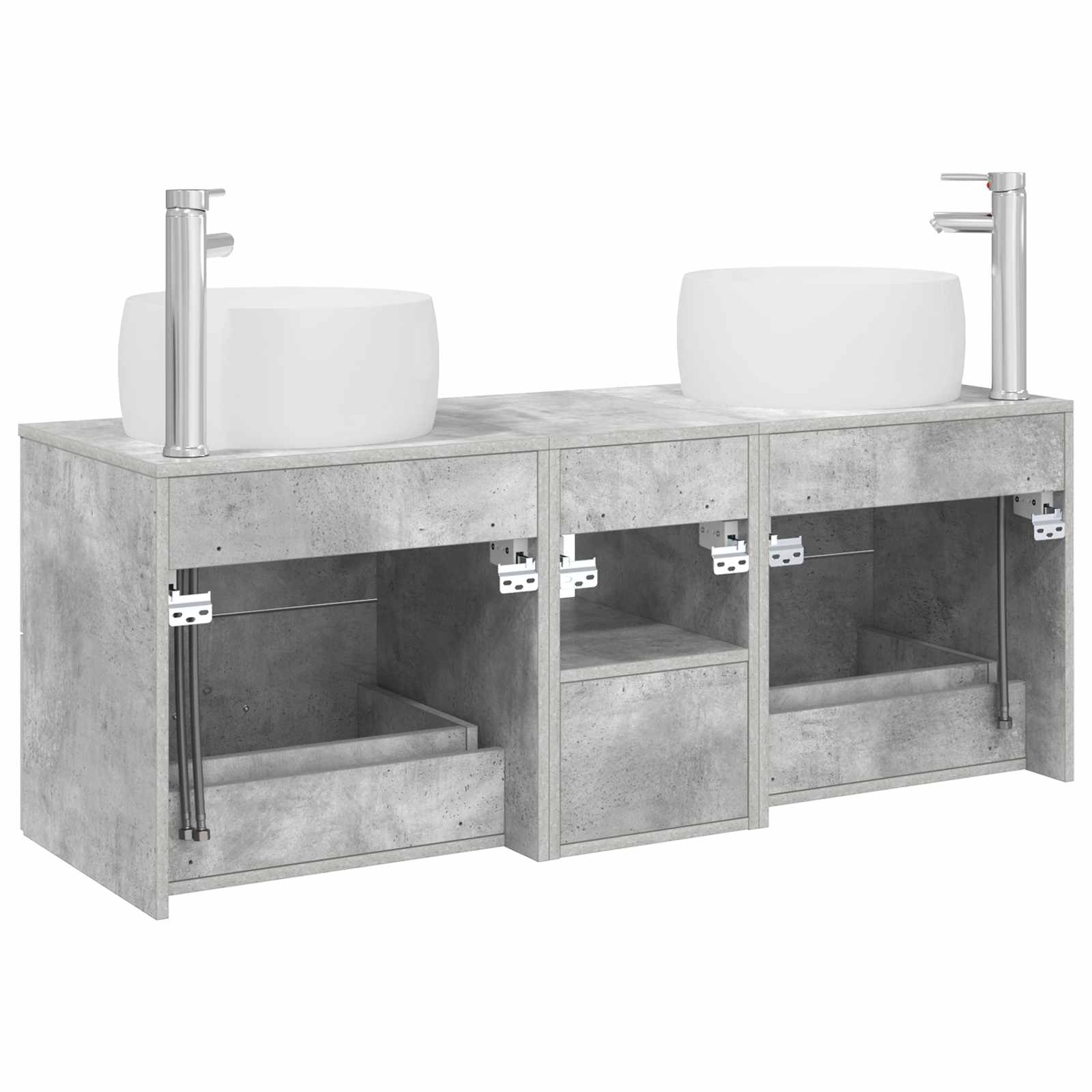 Ensemble de mobilier de salle de bain 3 pc Gris béton
