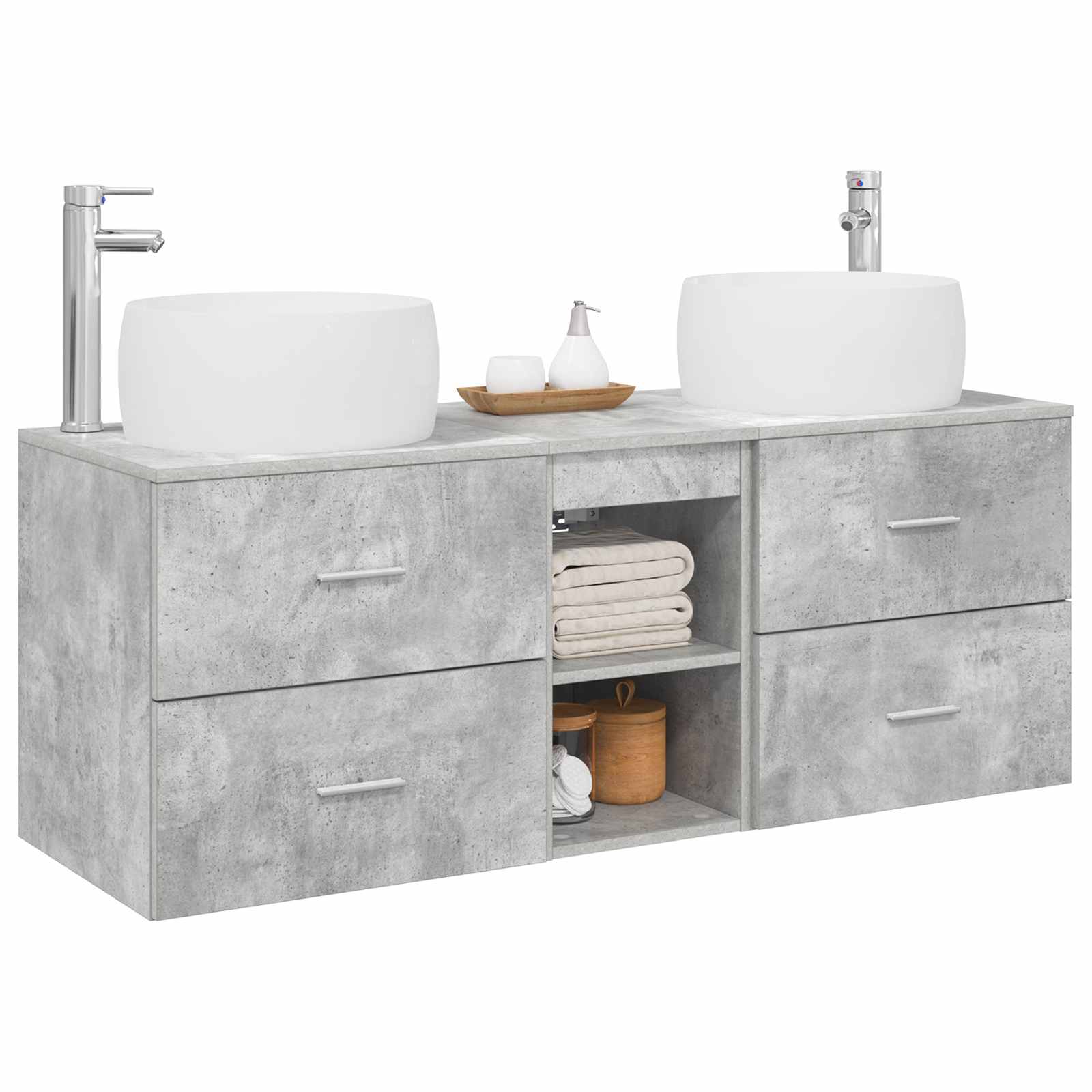 Ensemble de mobilier de salle de bain 3 pc Gris béton