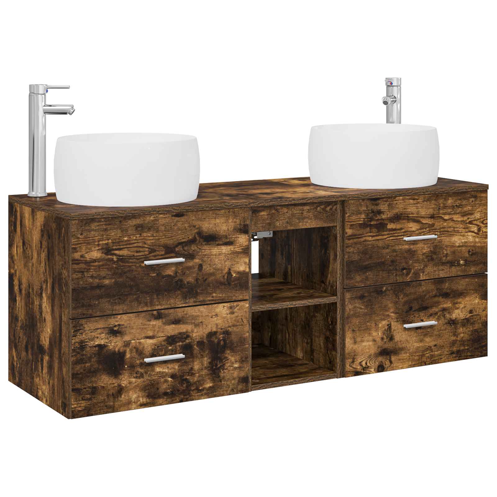 Ensemble de mobilier de salle de bain 3 pc Chêne fumé