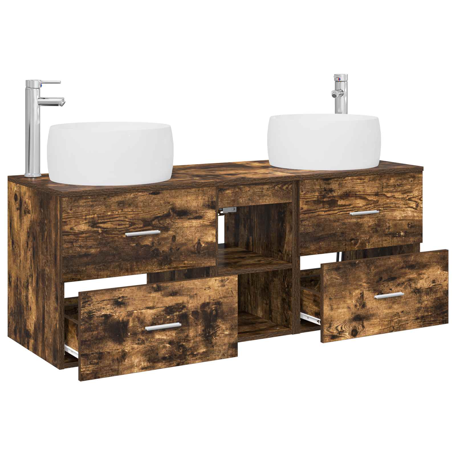 Ensemble de mobilier de salle de bain 3 pc Chêne fumé