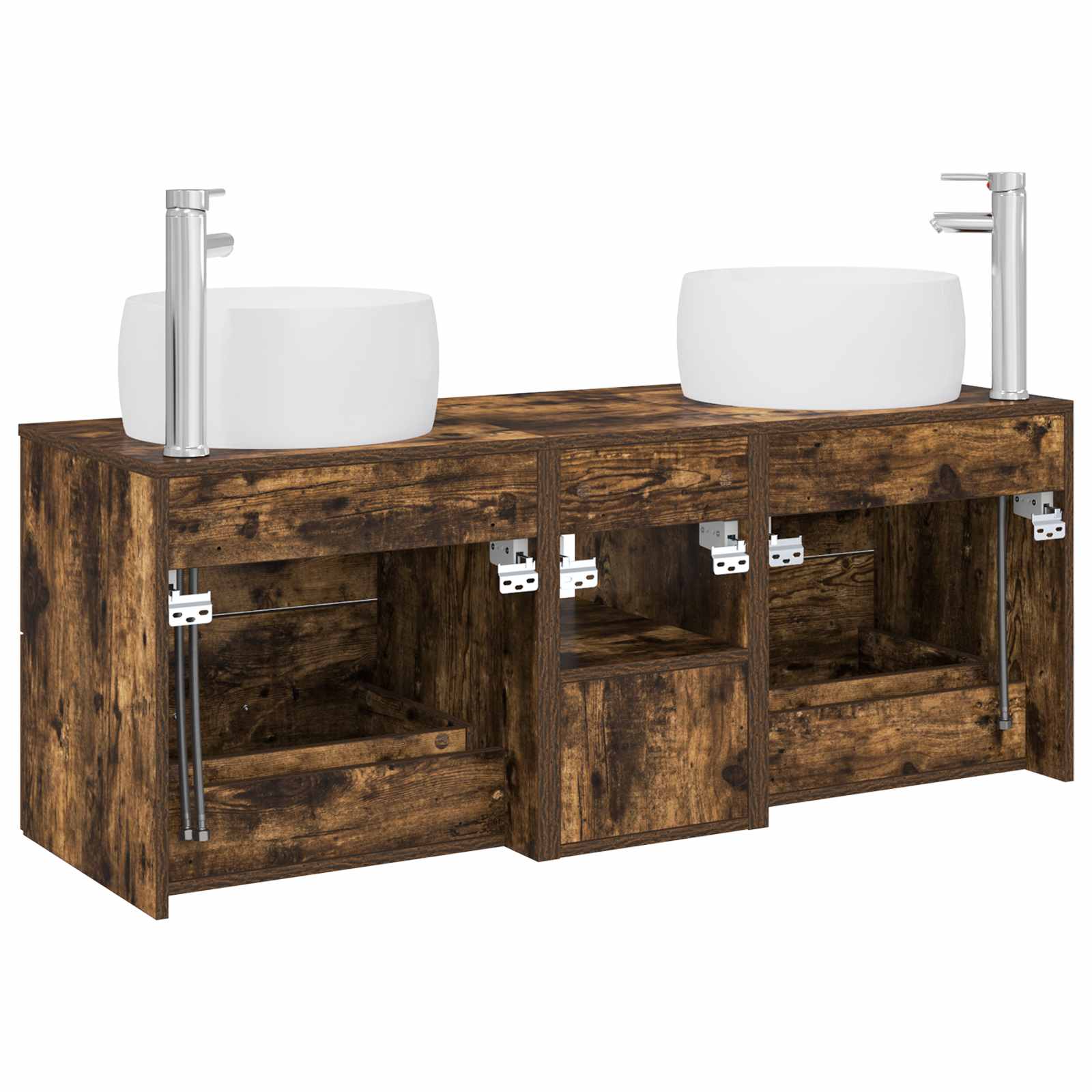 Ensemble de mobilier de salle de bain 3 pc Chêne fumé