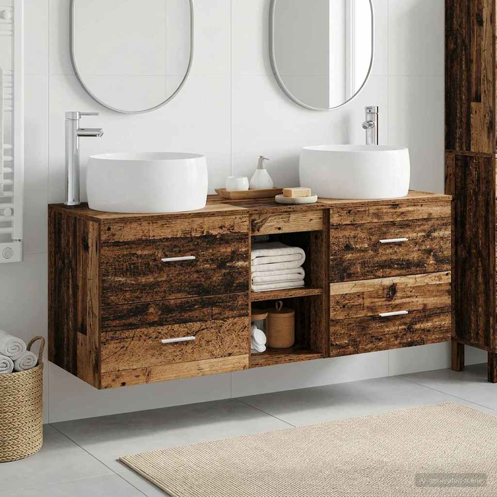 Ensemble de mobilier de salle de bain 3 pc Bois ancien