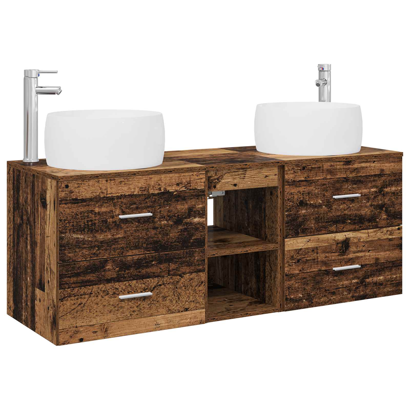 Ensemble de mobilier de salle de bain 3 pc Bois ancien