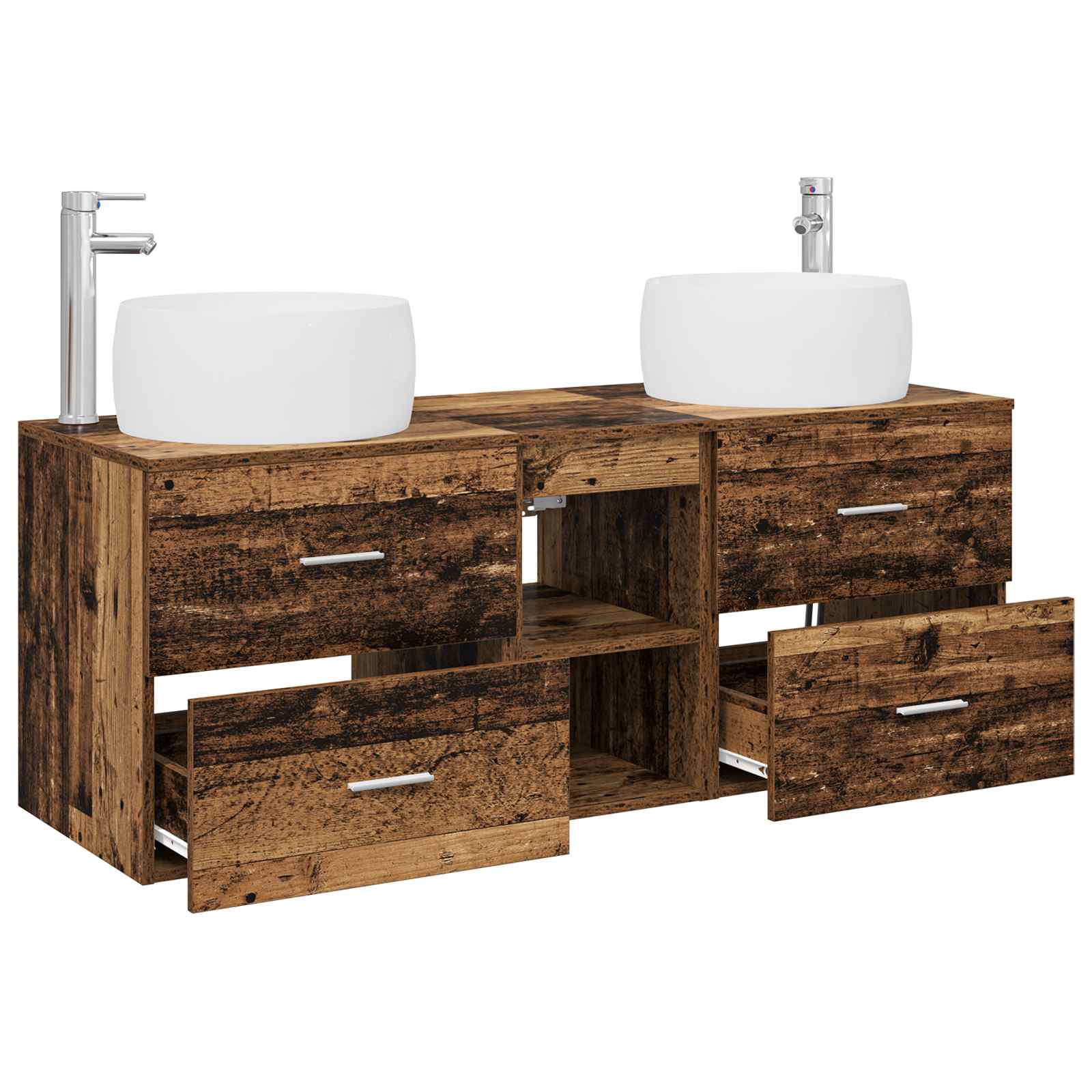 Ensemble de mobilier de salle de bain 3 pc Bois ancien