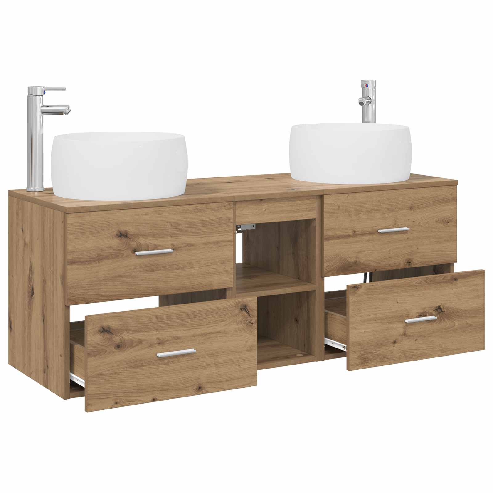 Ensemble de mobilier de salle de bain 3 pc Chêne artisanal