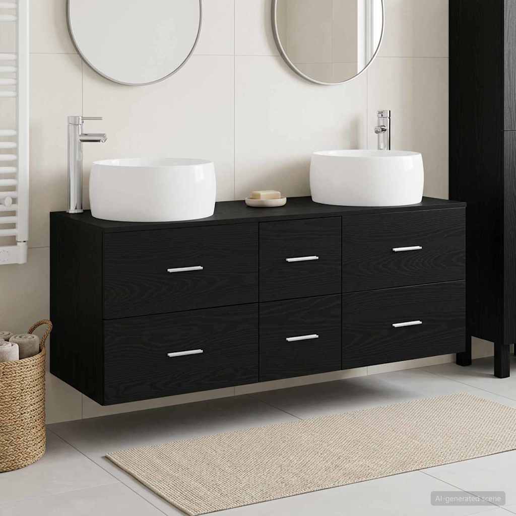 Ensemble de mobilier de salle de bain 3 pc Noir