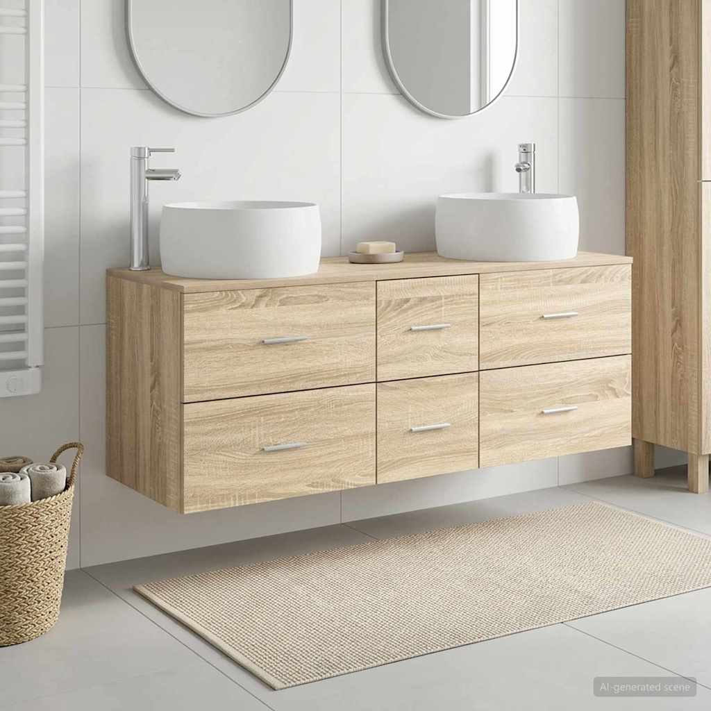 Ensemble de mobilier de salle de bain 3 pc Chêne Sonoma