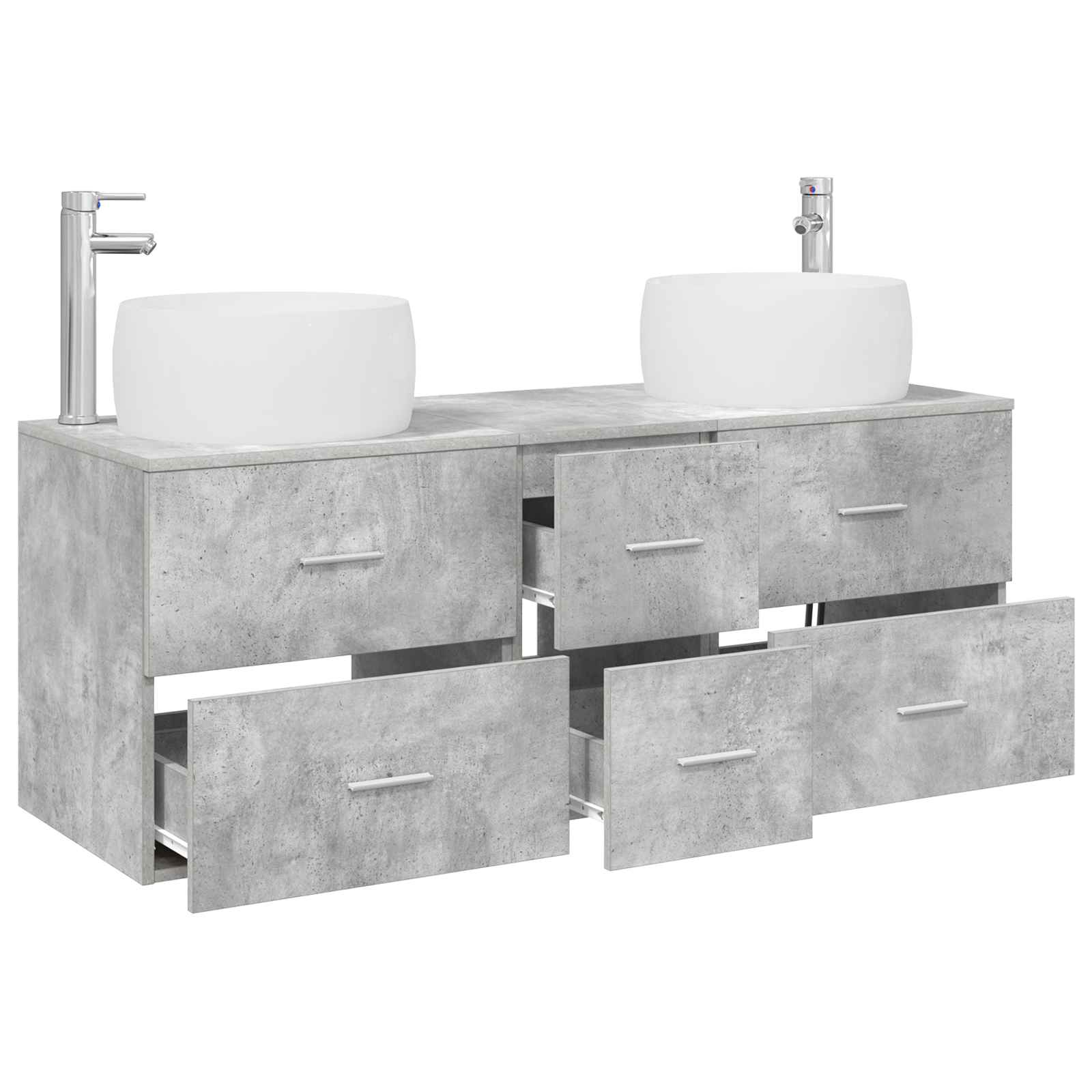 Ensemble de mobilier de salle de bain 3 pc Gris béton