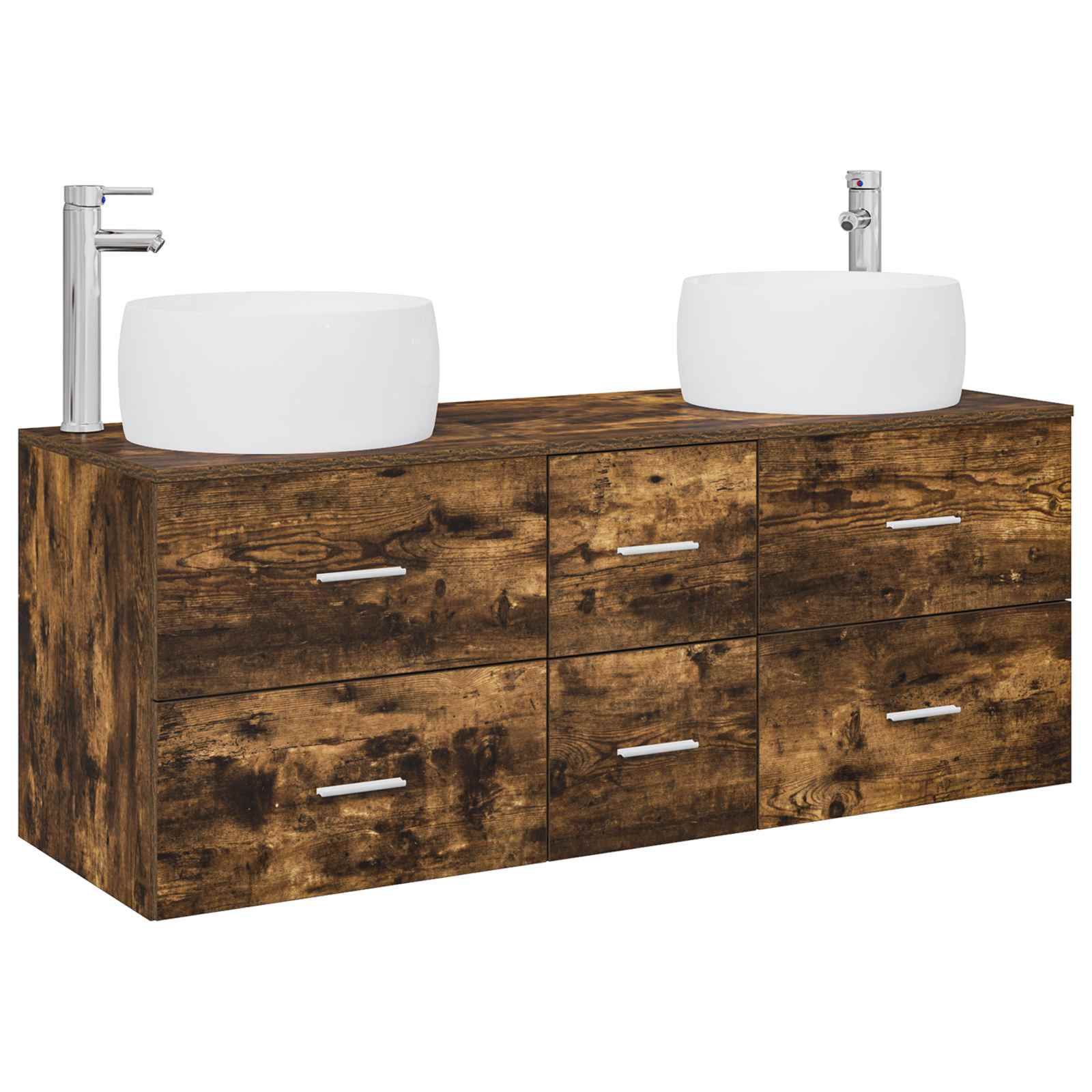 Ensemble de mobilier de salle de bain 3 pc Chêne fumé