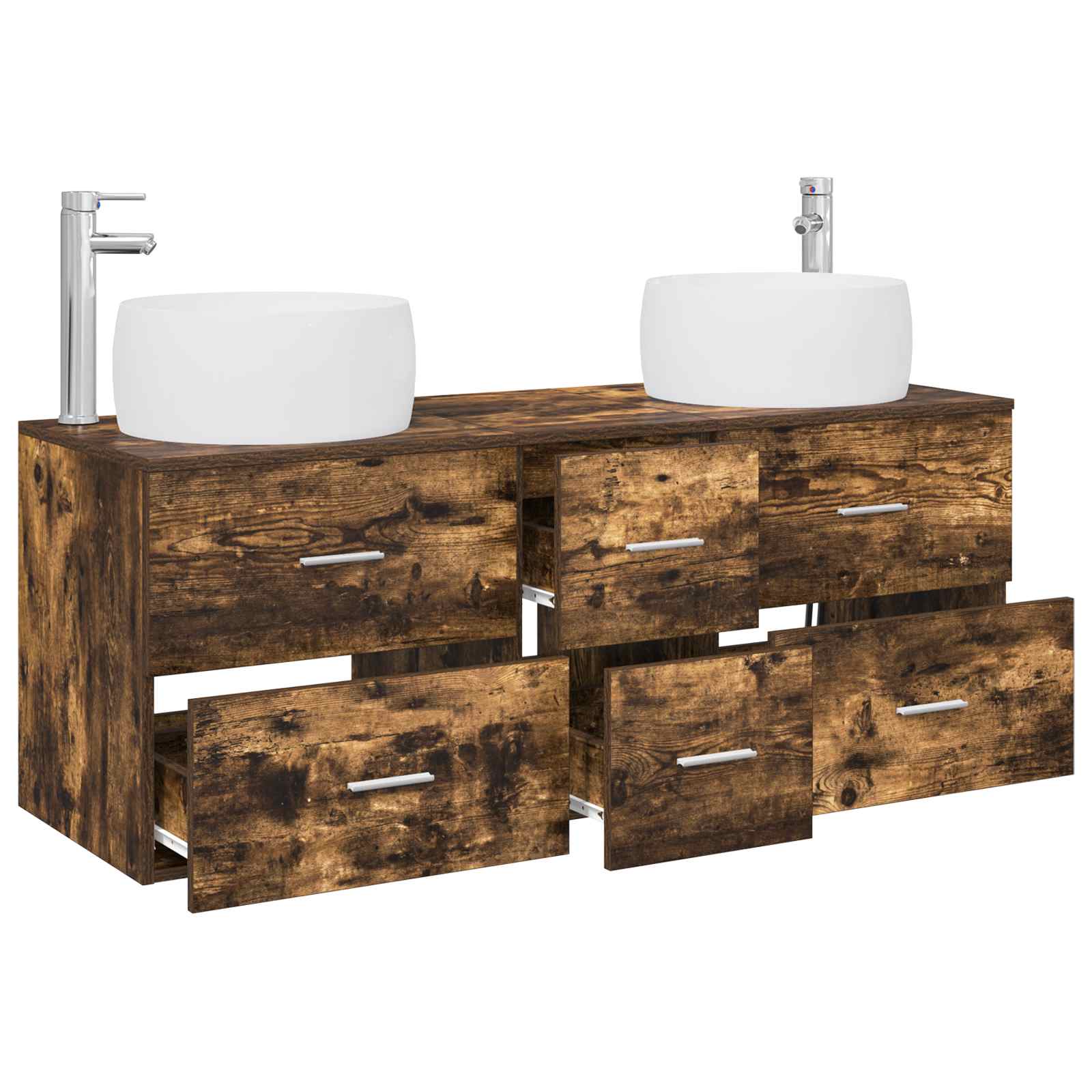 Ensemble de mobilier de salle de bain 3 pc Chêne fumé