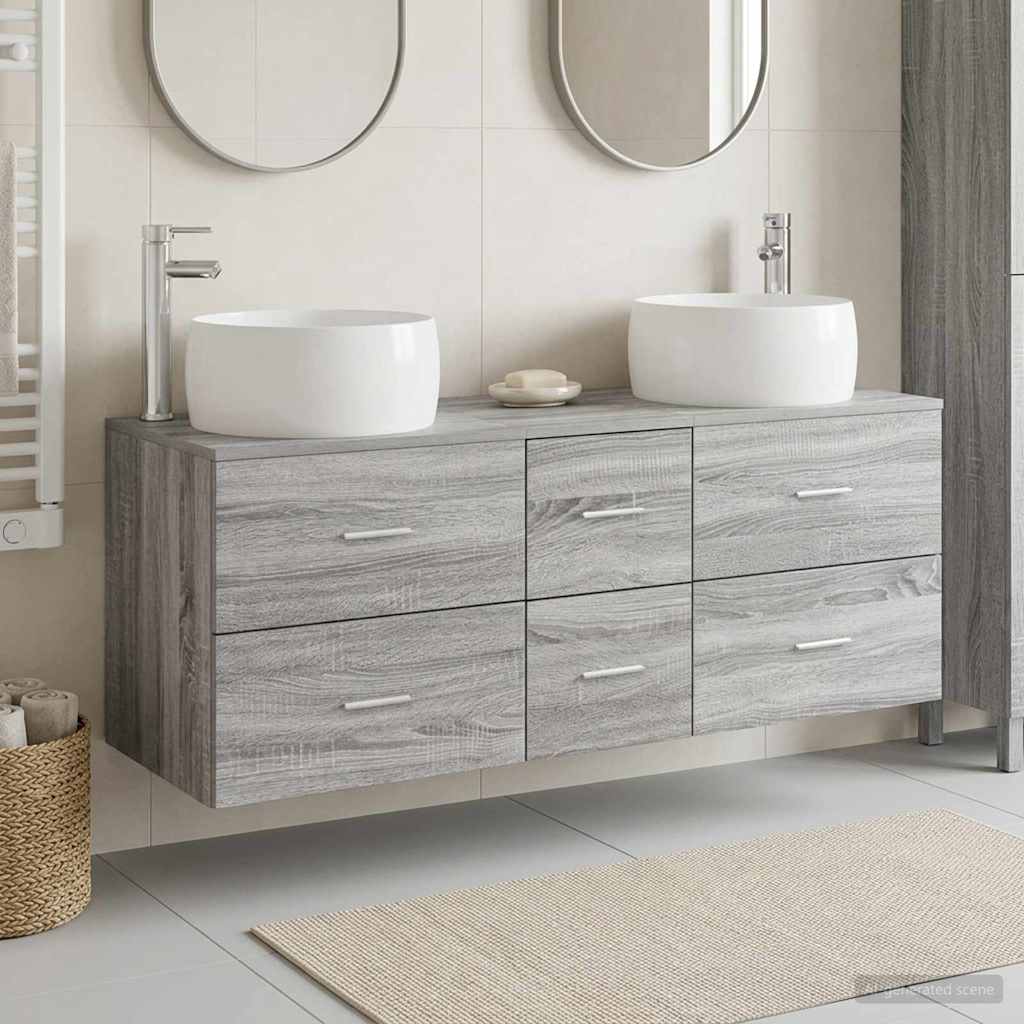 Ensemble de mobilier de salle de bain 3 pc Sonoma gris