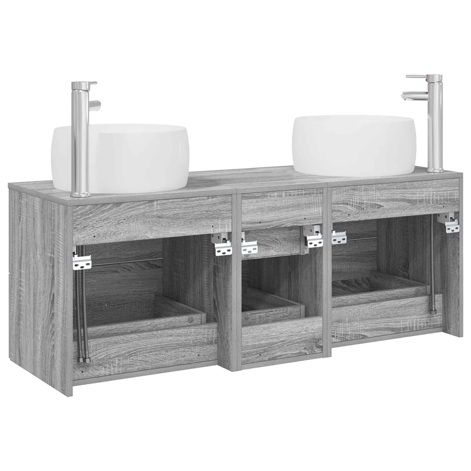 Ensemble de mobilier de salle de bain 3 pc Sonoma gris