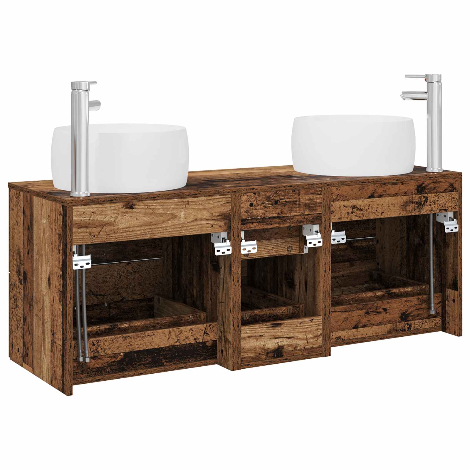 Ensemble de mobilier de salle de bain 3 pc Bois ancien