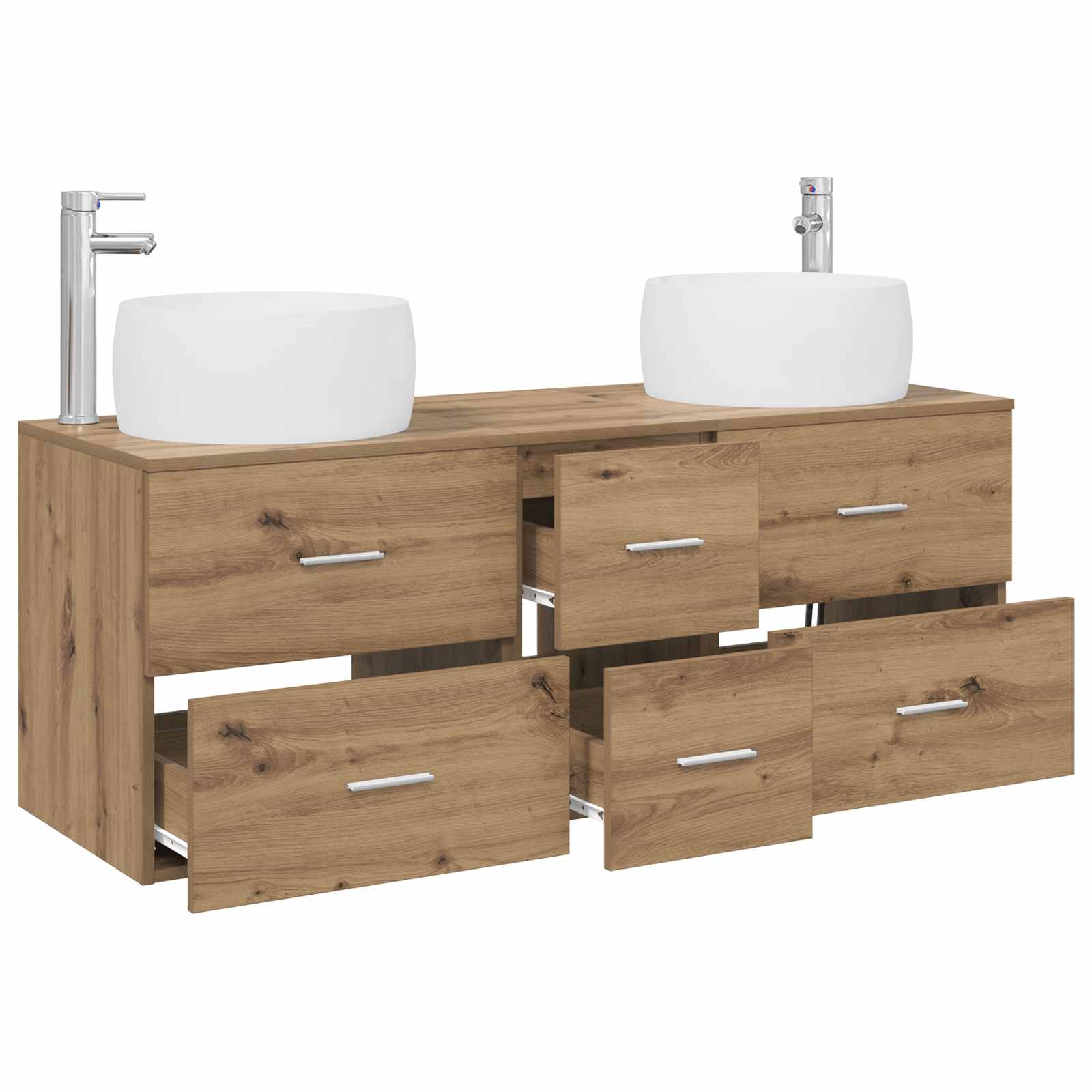 Ensemble de mobilier de salle de bain 3 pc Chêne artisanal