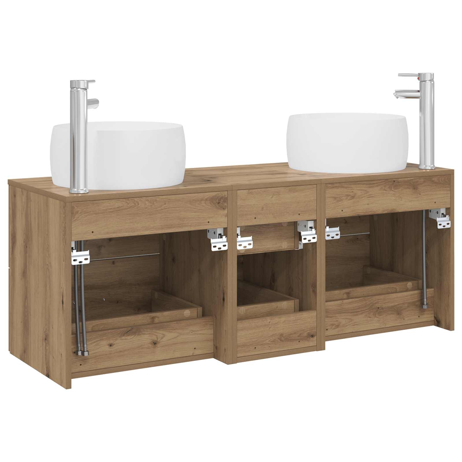 Ensemble de mobilier de salle de bain 3 pc Chêne artisanal