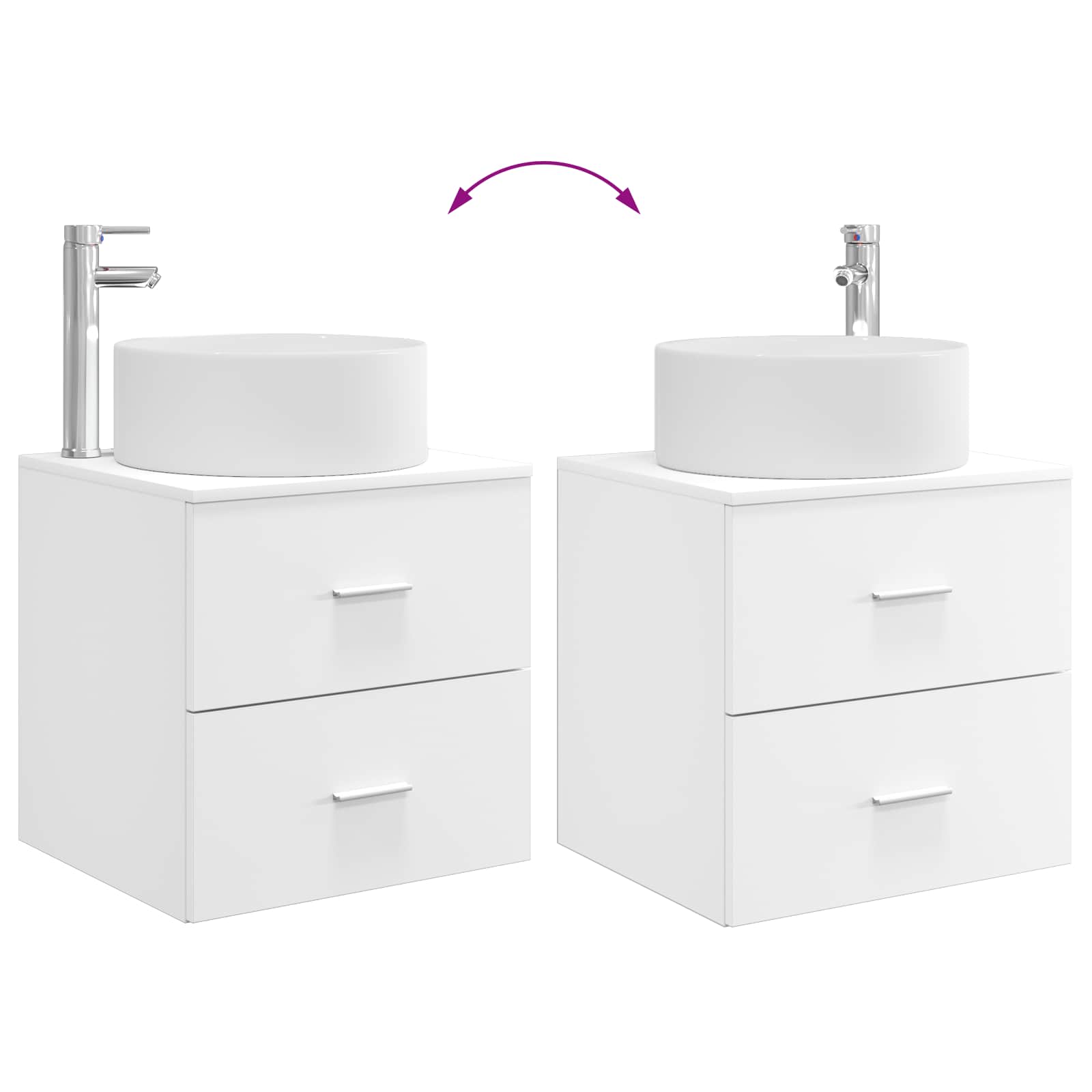 Ensemble de mobilier de salle de bain 3 pc Blanc