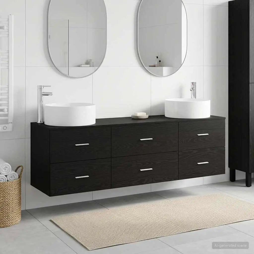 Ensemble de mobilier de salle de bain 3 pc Noir - XIOS