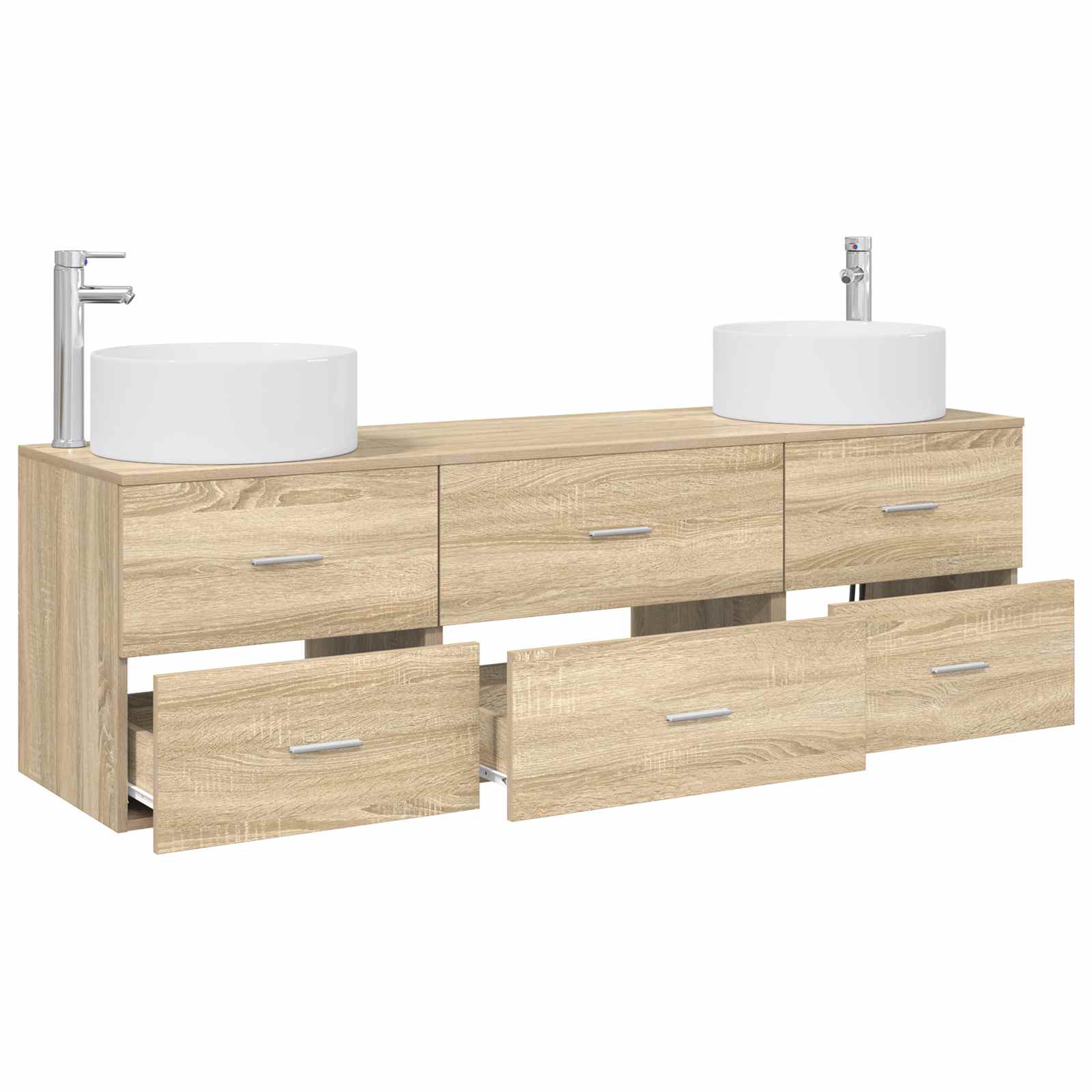 Ensemble de mobilier de salle de bain 3 pc Chêne Sonoma