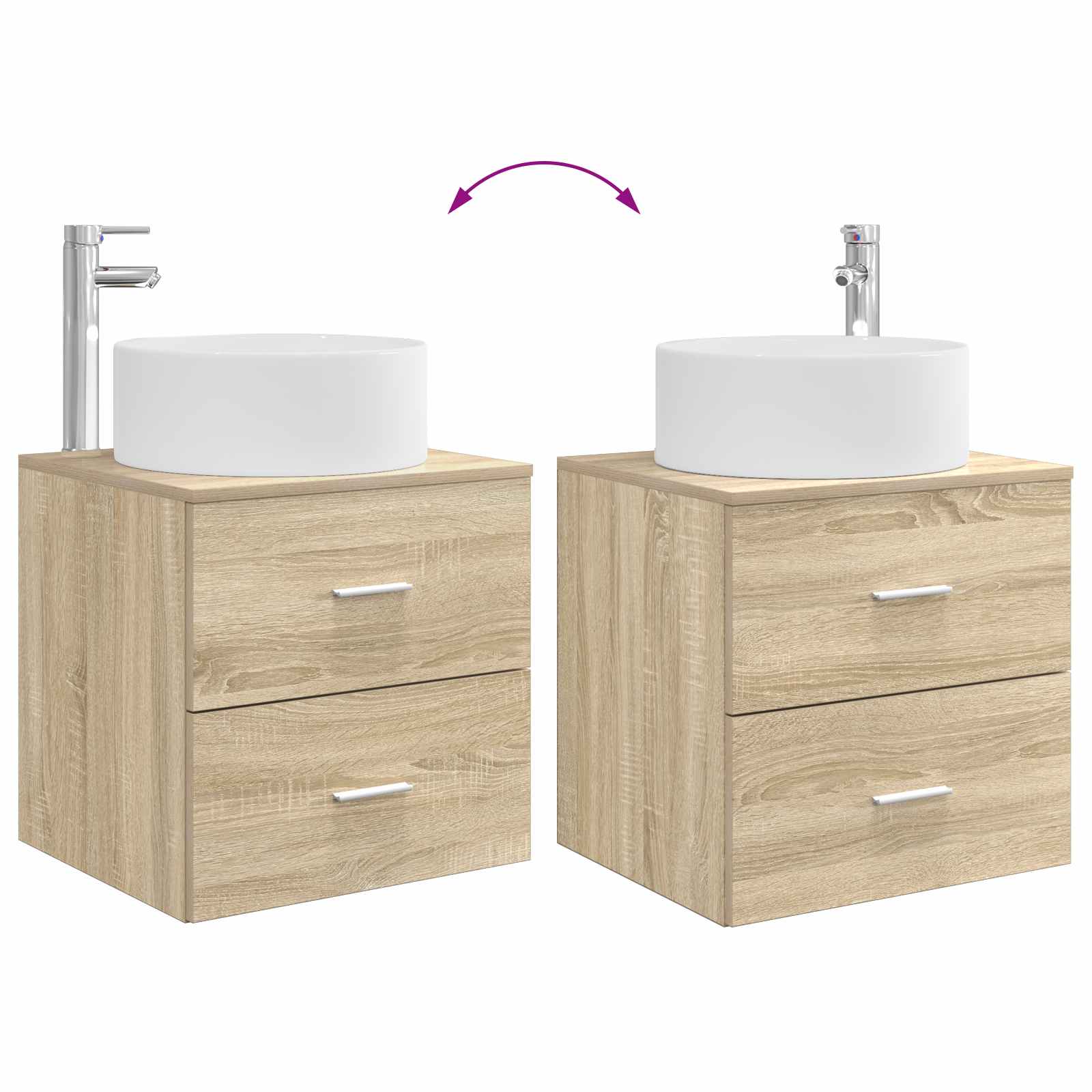 Ensemble de mobilier de salle de bain 3 pc Chêne Sonoma