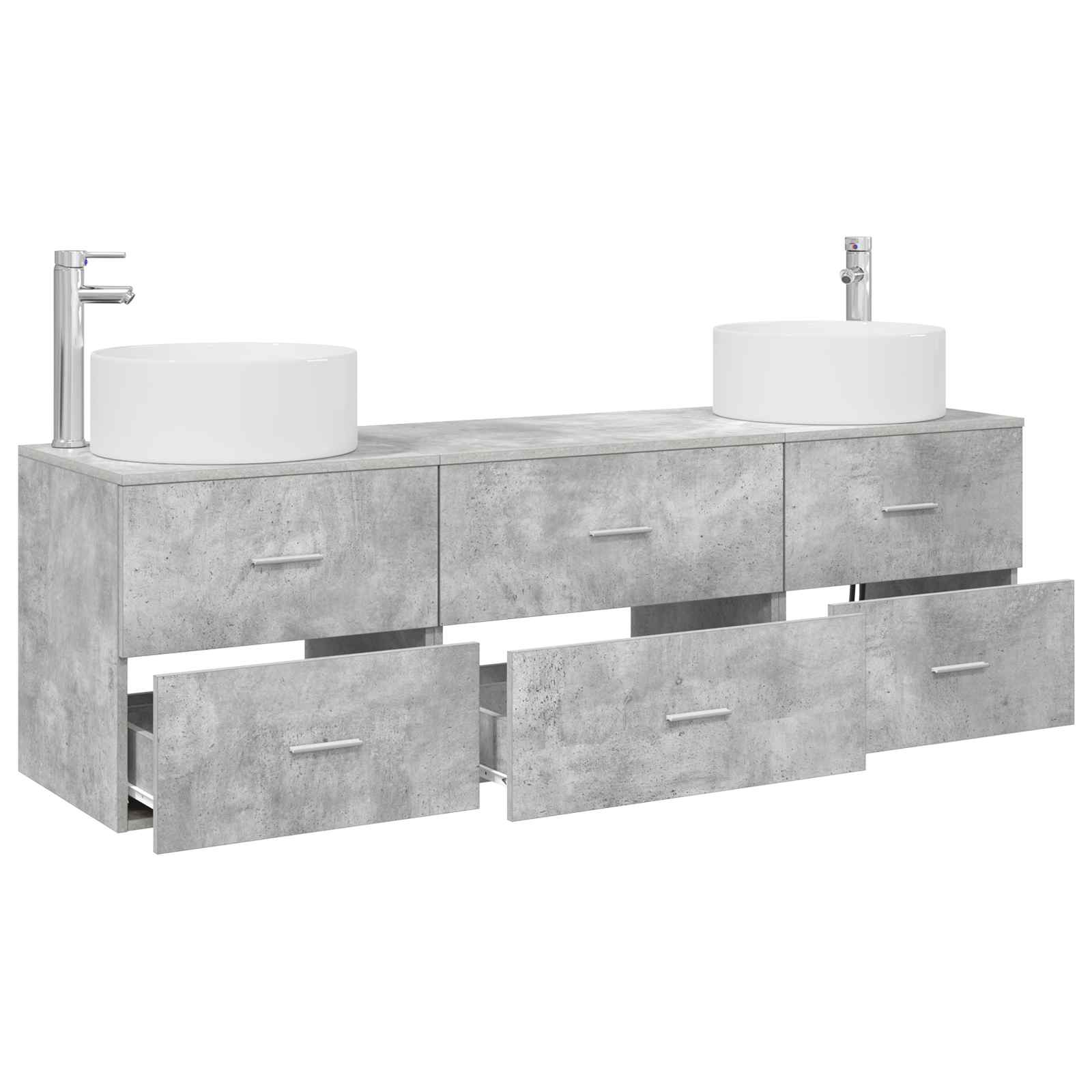 Ensemble de mobilier de salle de bain 3 pc Gris béton