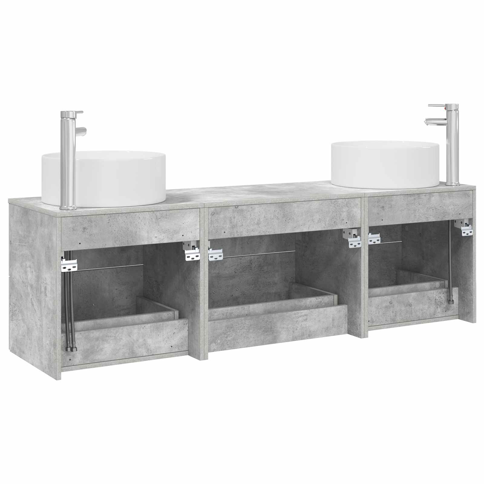 Ensemble de mobilier de salle de bain 3 pc Gris béton