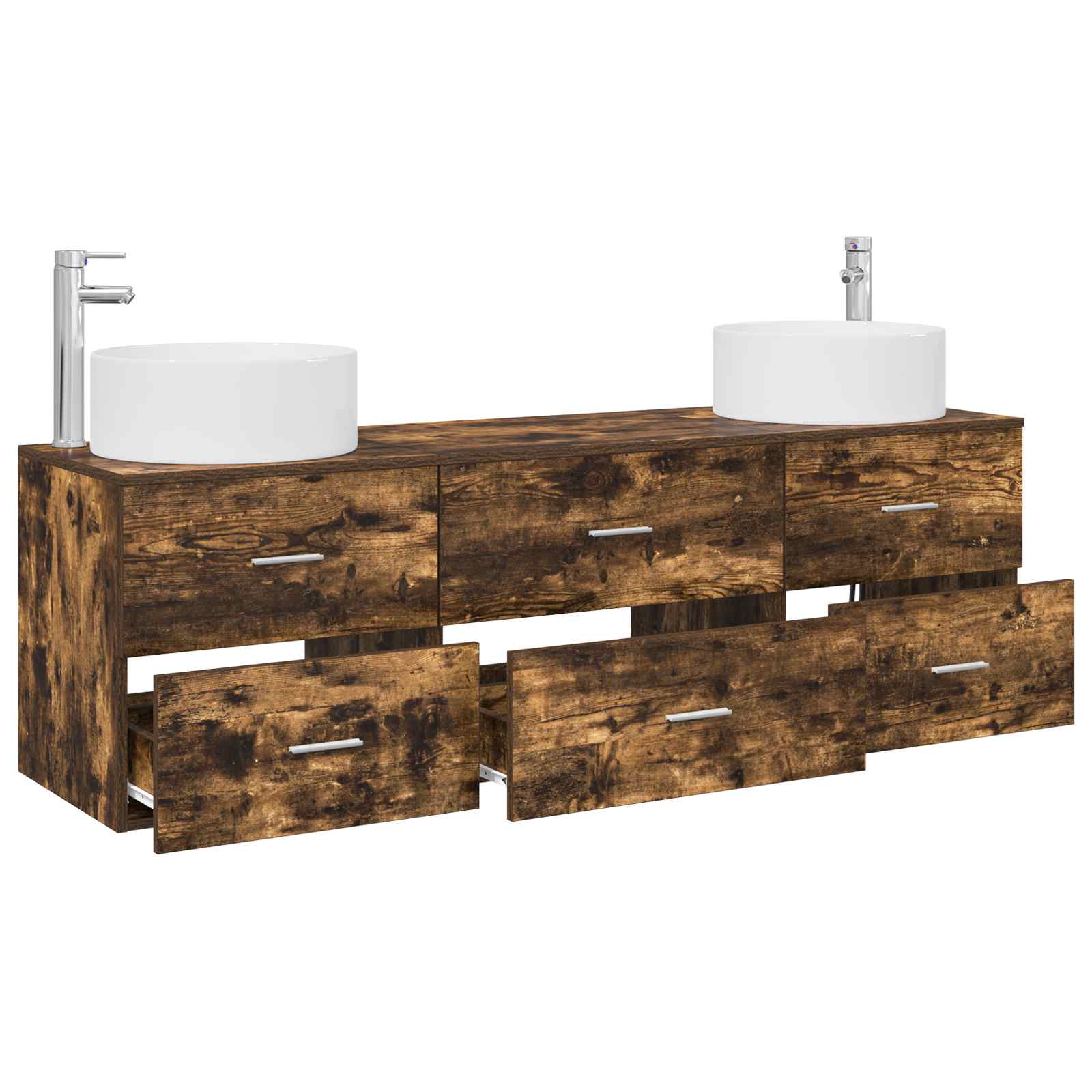 Ensemble de mobilier de salle de bain 3 pc Chêne fumé
