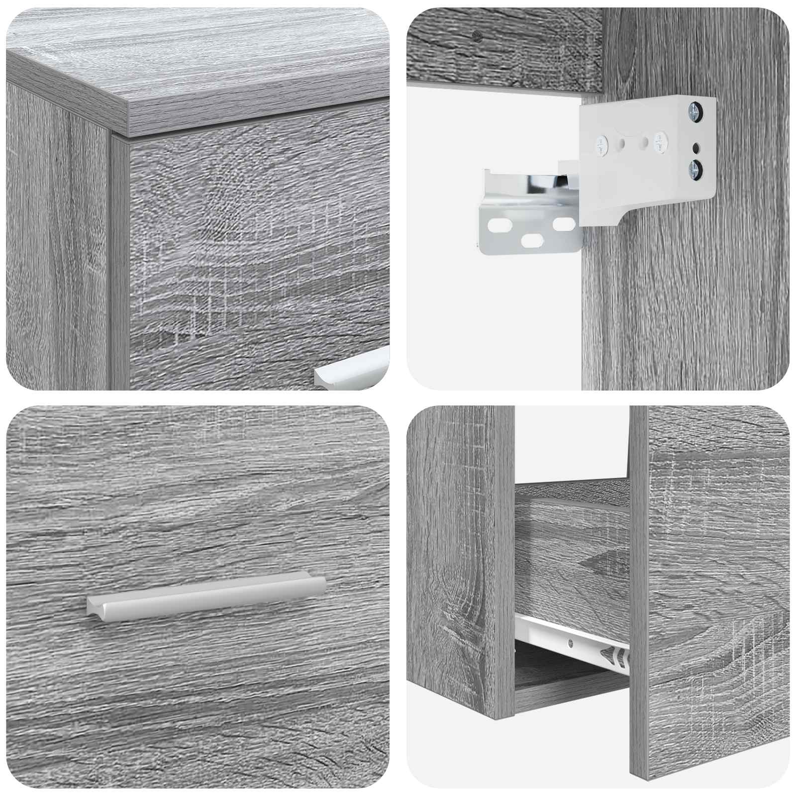 Ensemble de mobilier de salle de bain 3 pc Sonoma gris