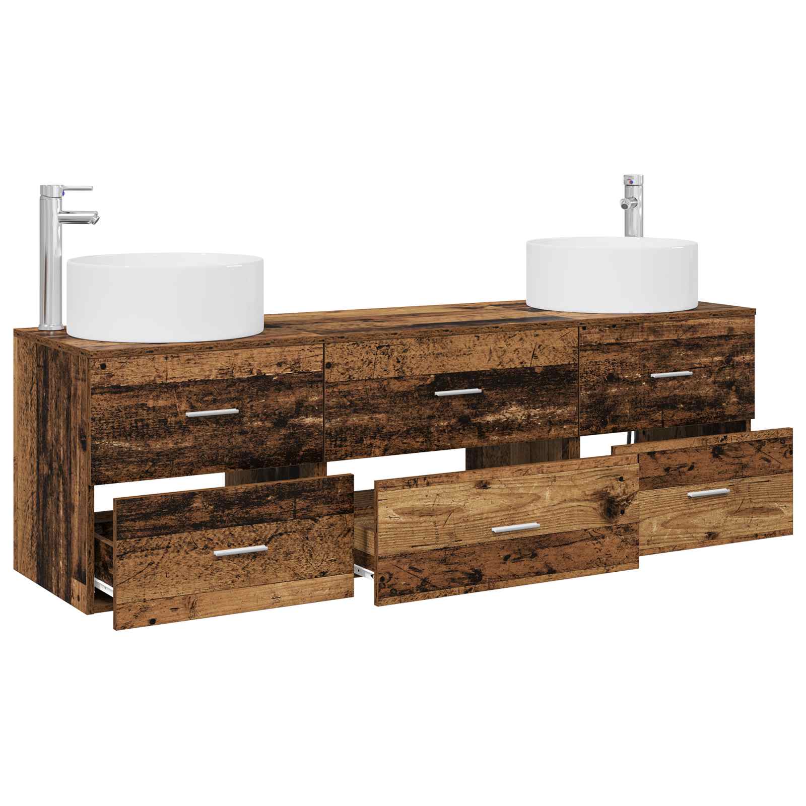 Ensemble de mobilier de salle de bain 3 pc Bois ancien