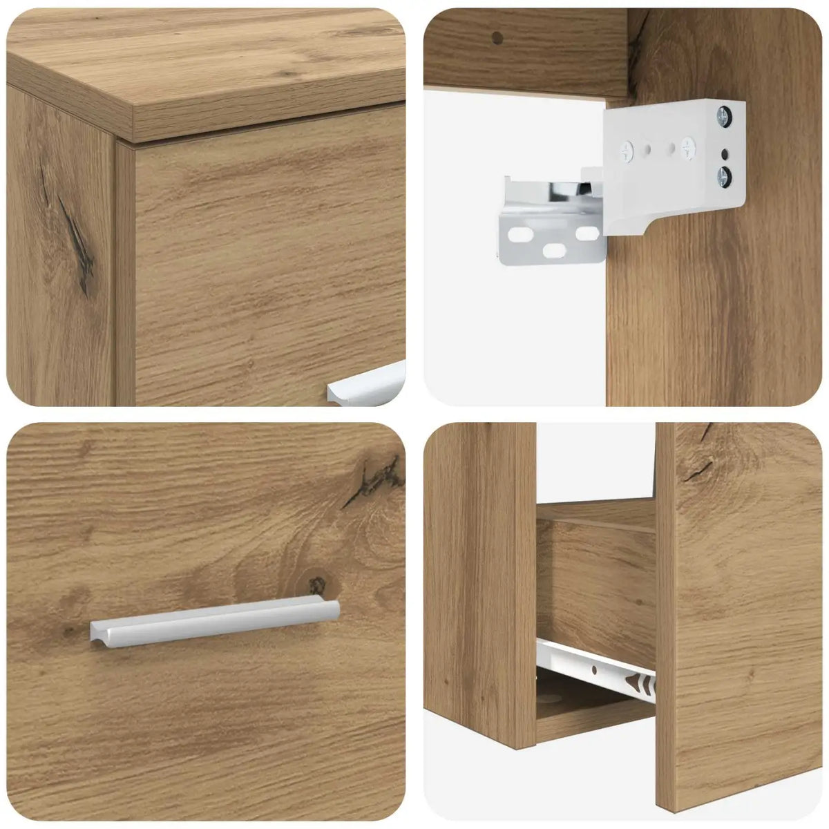 Ensemble de mobilier de salle de bain 3 pc Chêne artisanal - XIOS