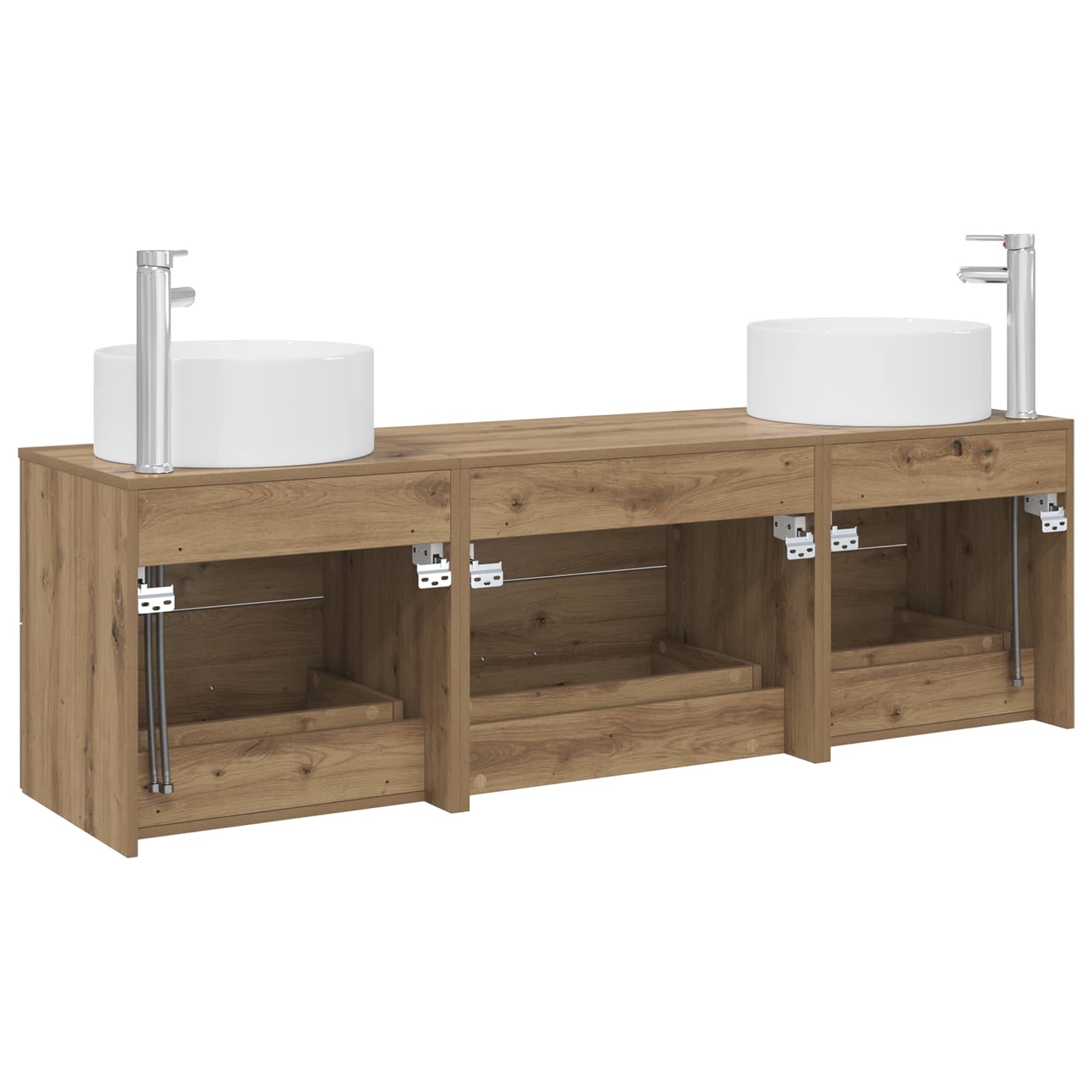 Ensemble de mobilier de salle de bain 3 pc Chêne artisanal