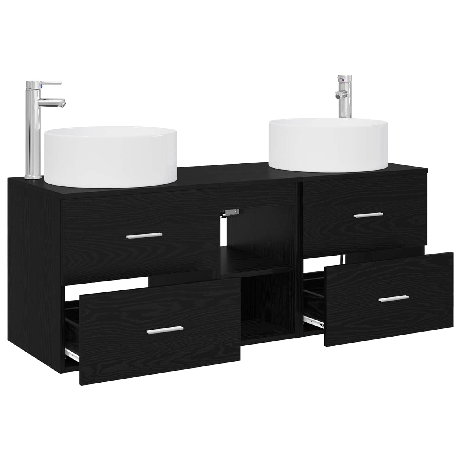 Ensemble de mobilier de salle de bain 3 pc Noir