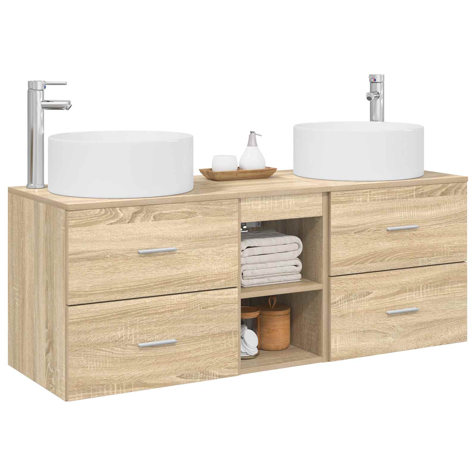 Ensemble de mobilier de salle de bain 3 pc Chêne Sonoma