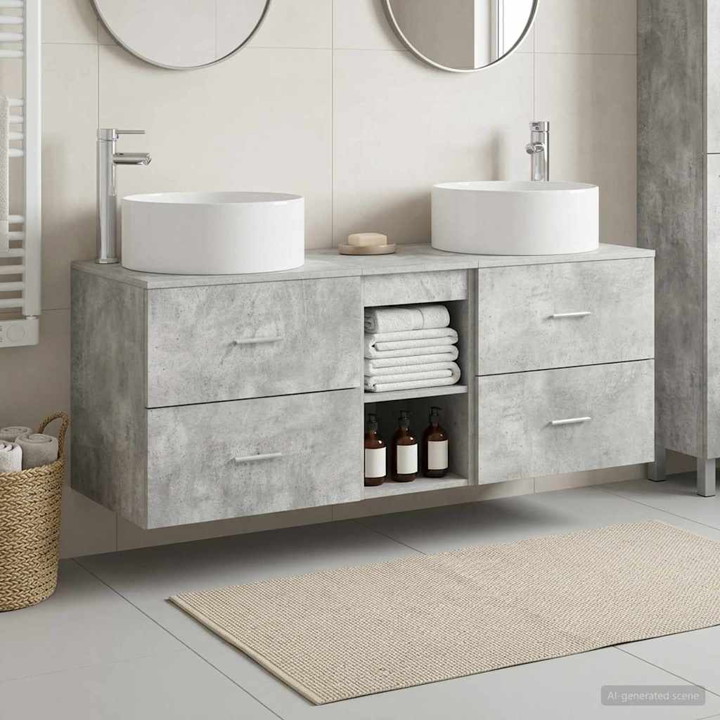 Ensemble de mobilier de salle de bain 3 pc Gris béton