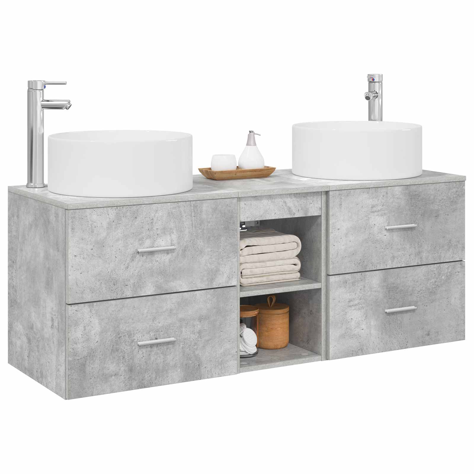 Ensemble de mobilier de salle de bain 3 pc Gris béton