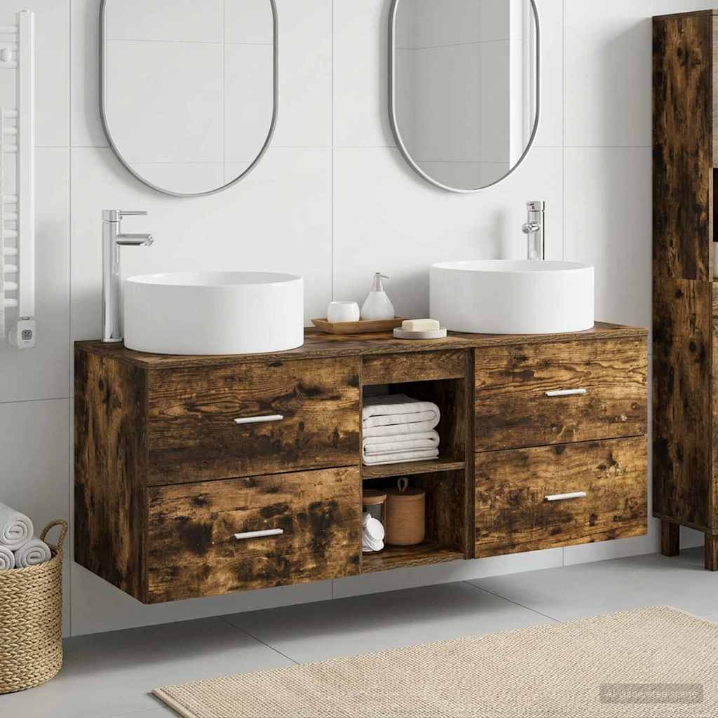 Ensemble de mobilier de salle de bain 3 pc Chêne fumé