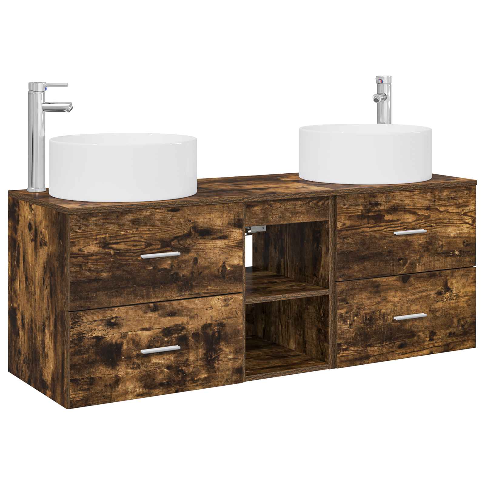 Ensemble de mobilier de salle de bain 3 pc Chêne fumé
