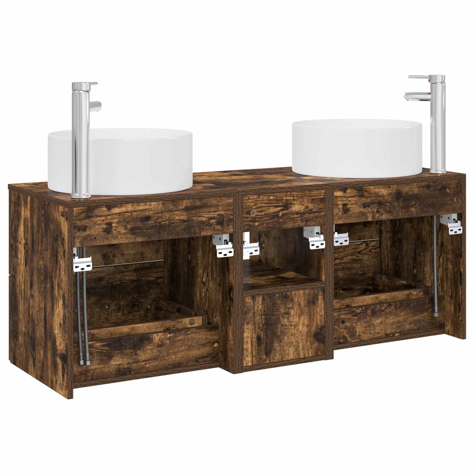 Ensemble de mobilier de salle de bain 3 pc Chêne fumé