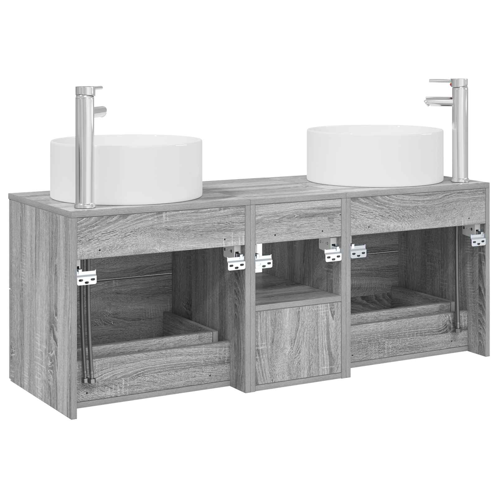 Ensemble de mobilier de salle de bain 3 pc Sonoma gris