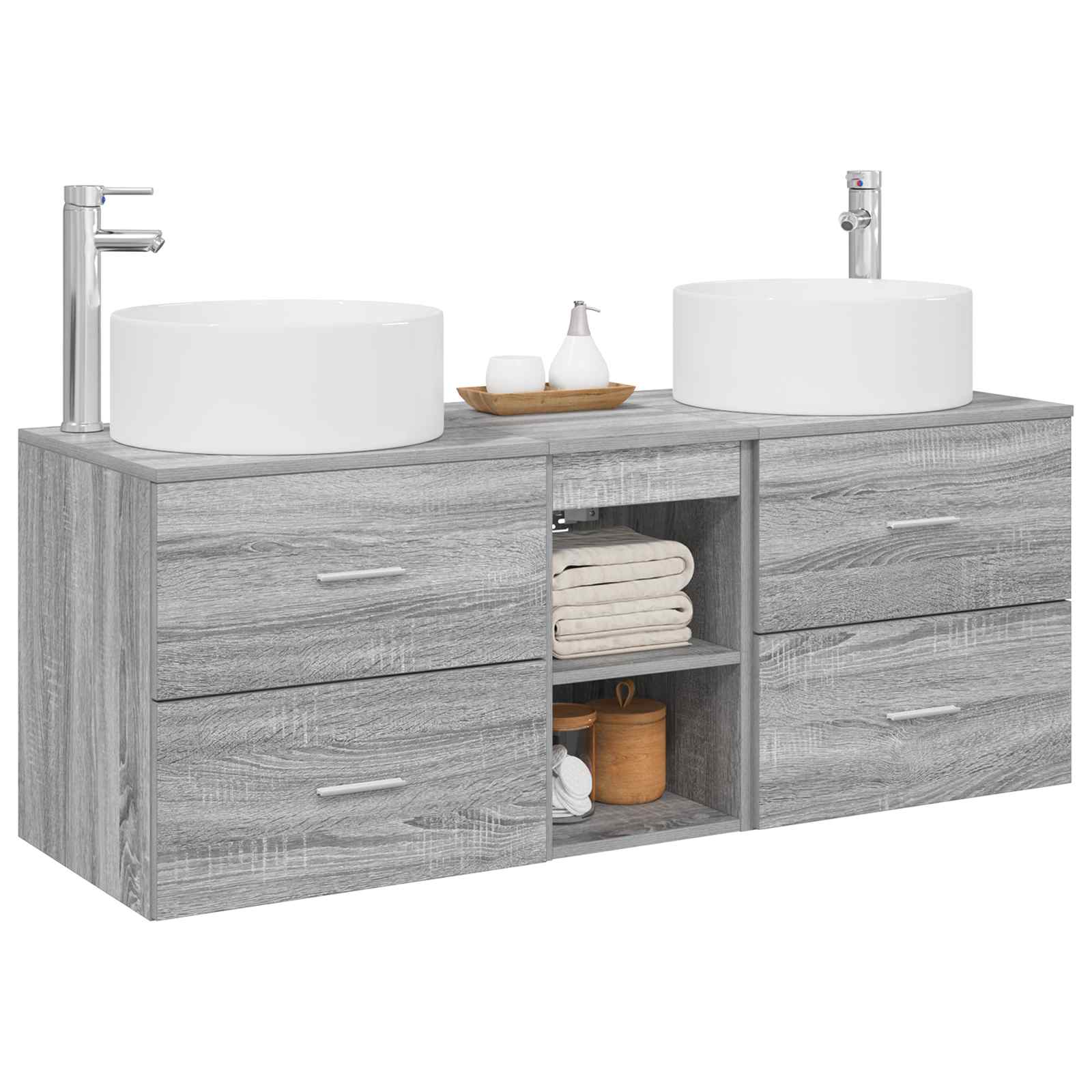 Ensemble de mobilier de salle de bain 3 pc Sonoma gris
