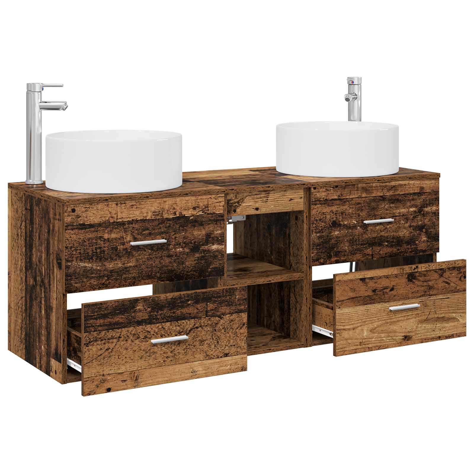 Ensemble de mobilier de salle de bain 3 pc Bois ancien