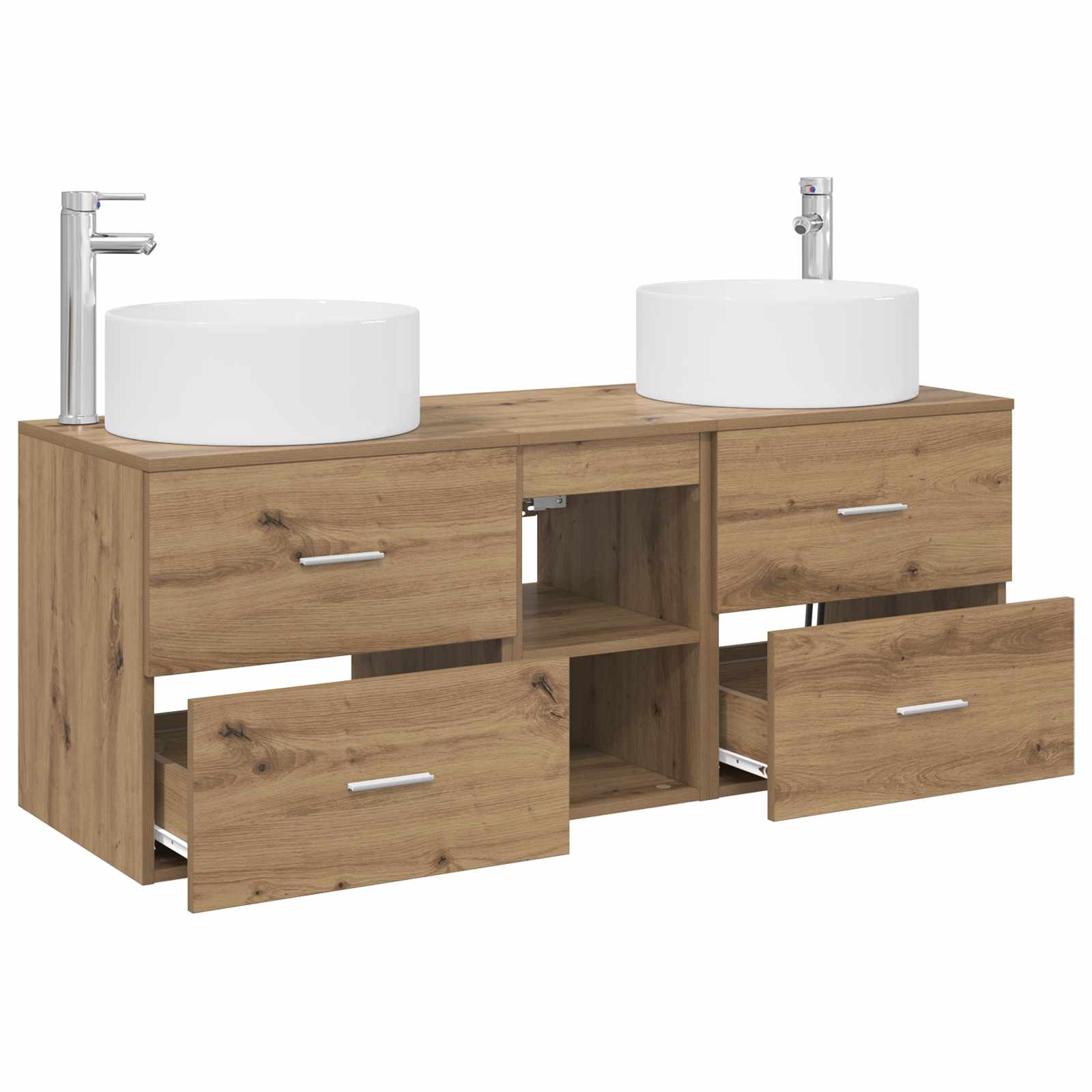 Ensemble de mobilier de salle de bain 3 pc Chêne artisanal