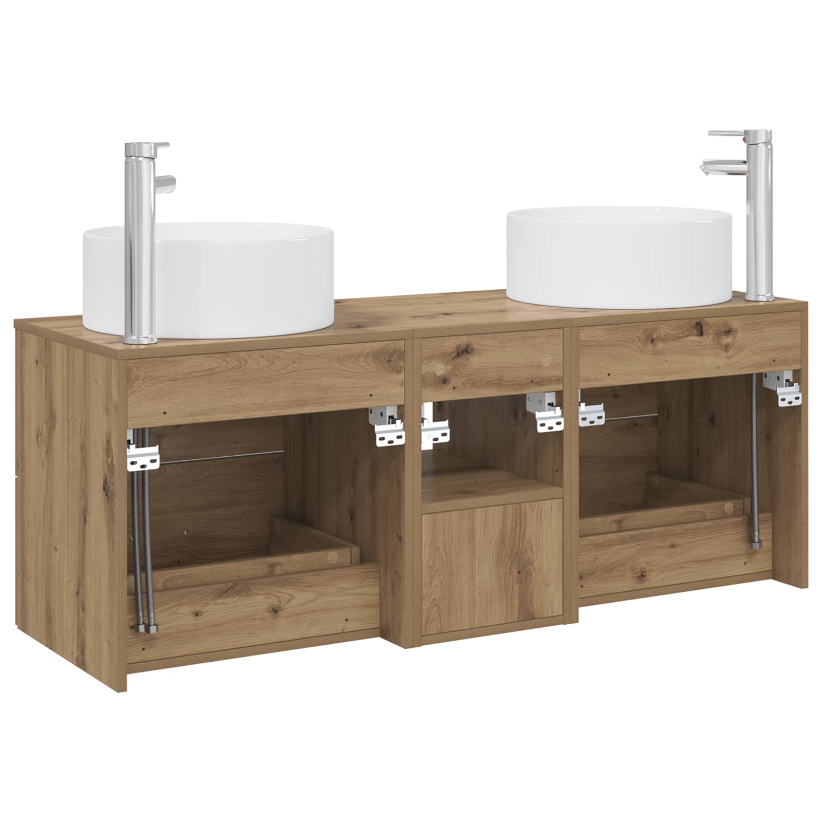 Ensemble de mobilier de salle de bain 3 pc Chêne artisanal