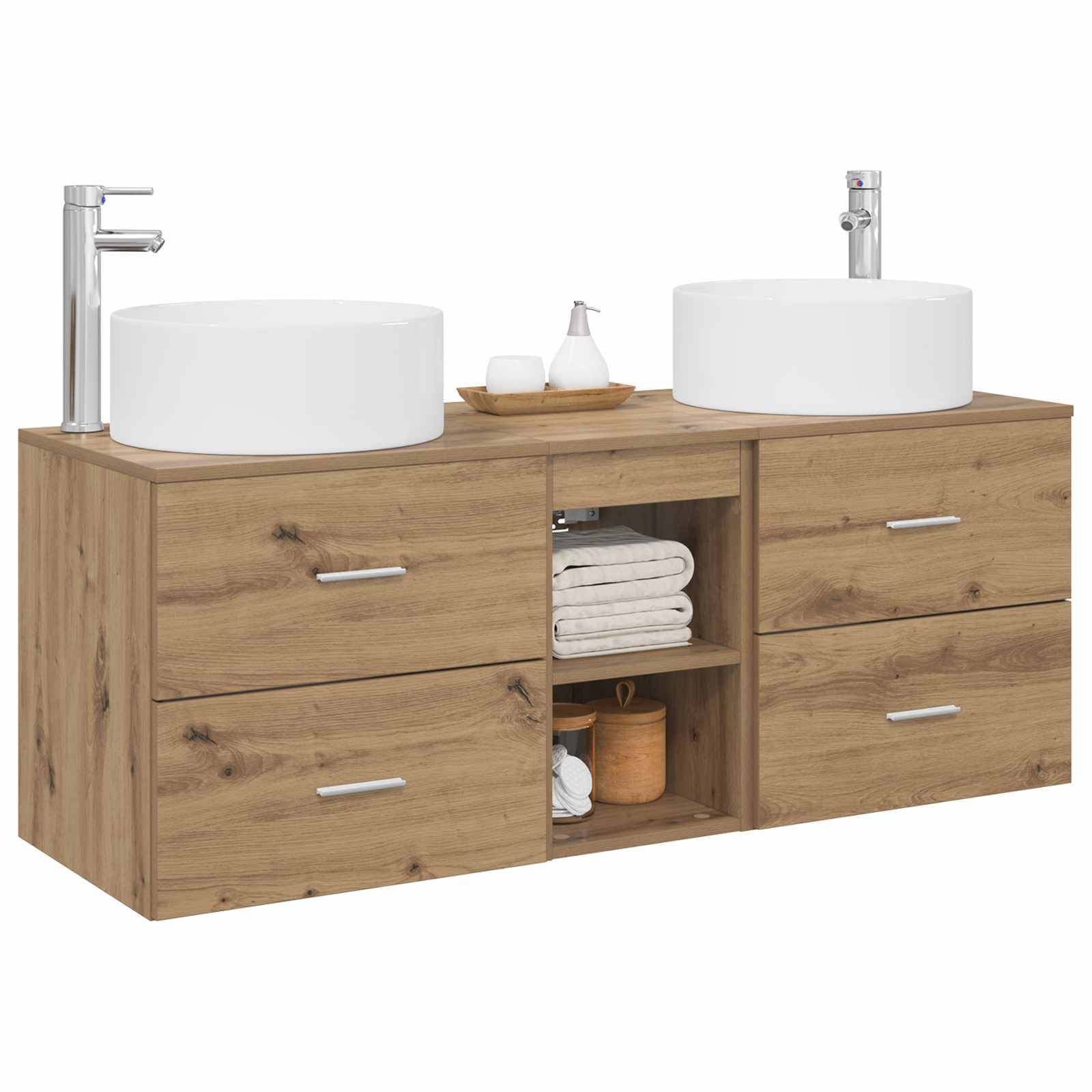 Ensemble de mobilier de salle de bain 3 pc Chêne artisanal