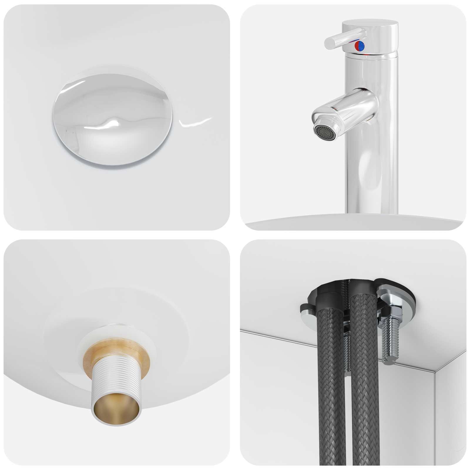 Ensemble de mobilier de salle de bain 3 pc Blanc