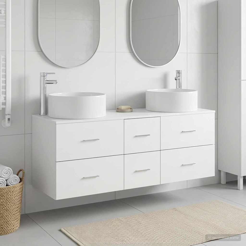Ensemble de mobilier de salle de bain 3 pc Blanc