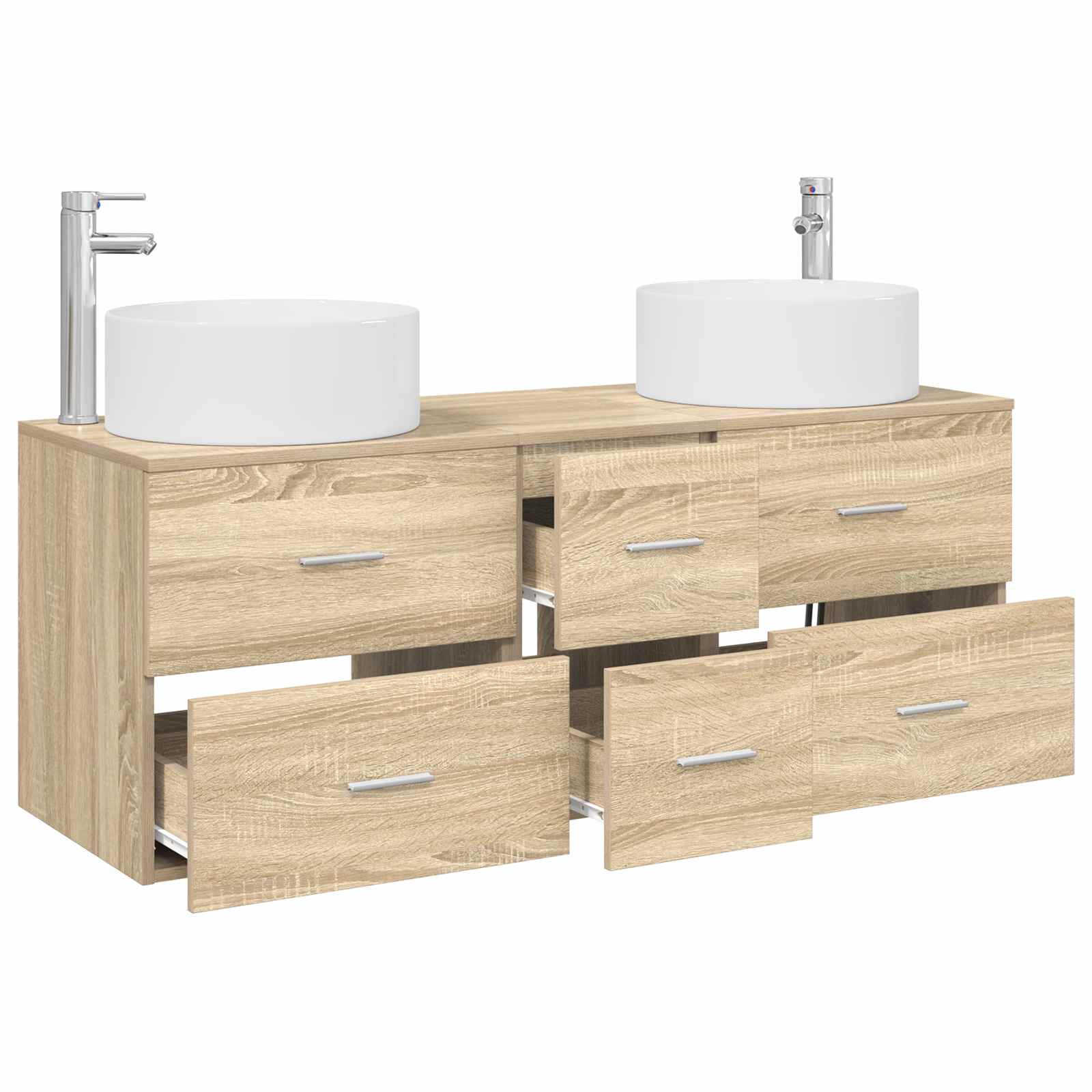 Ensemble de mobilier de salle de bain 3 pc Chêne Sonoma
