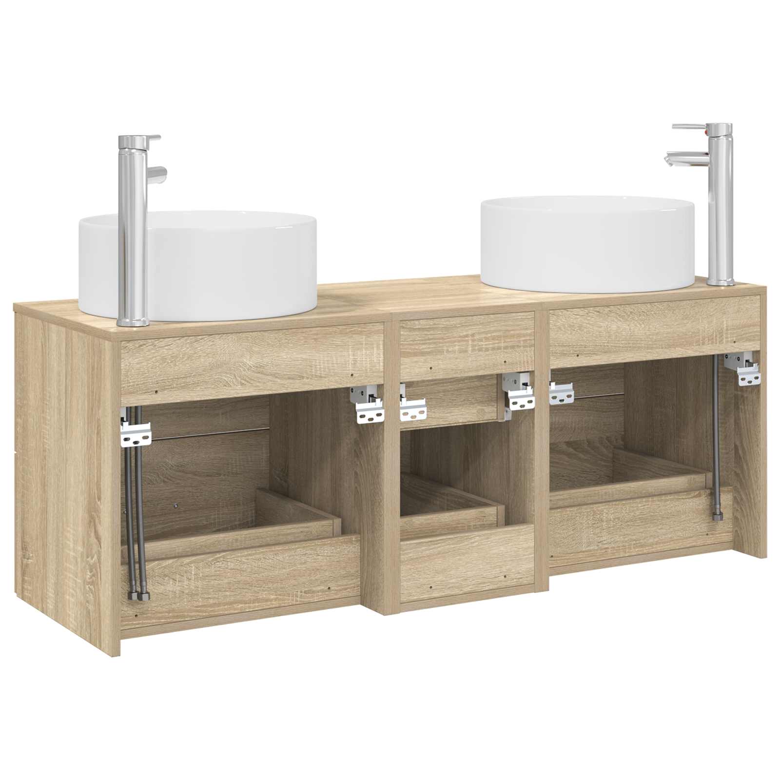 Ensemble de mobilier de salle de bain 3 pc Chêne Sonoma